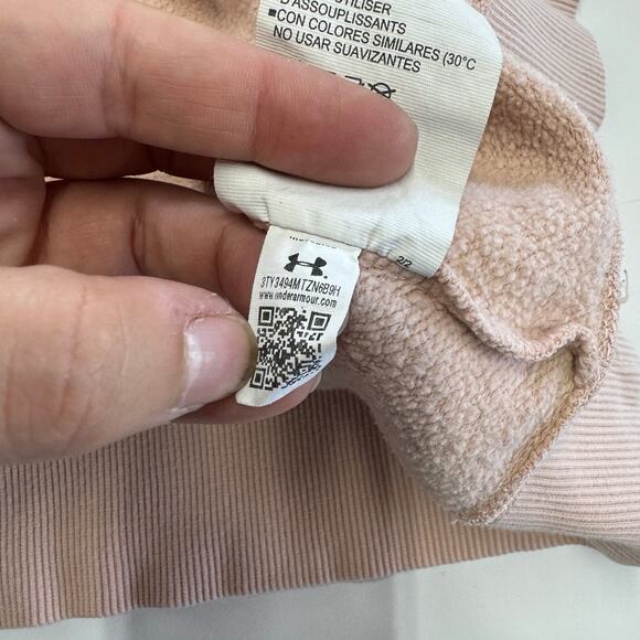 Under Armour Hoodie‎ Womens Large Pink Loose Knit Rival Fleece Sweater - Picture 6 of 10